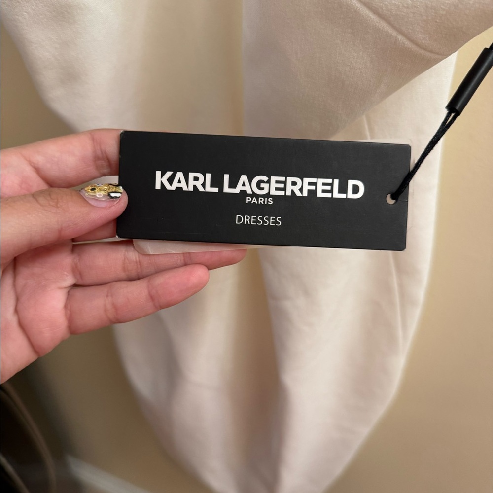Karl Lagerfeld mini halter dress with pearl embellished choker - Picture 3 of 6